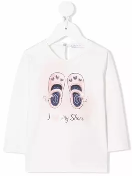 Monnalisa толстовка с надписью, белый