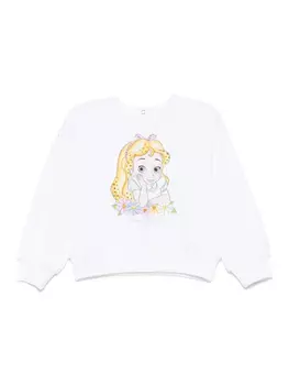 Monnalisa толстовка с принтом из коллаборации с Disney, белый