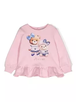 Monnalisa толстовка с принтом, розовый