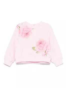 Monnalisa толстовка с принтом, розовый