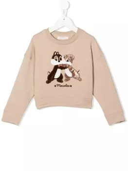 Monnalisa толстовка с вышитым логотипом, нейтральный цвет