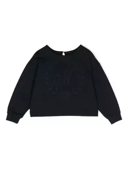 Monnalisa толстовка с вышитым логотипом, синий