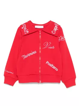 Monnalisa толстовка с вышивкой, красный