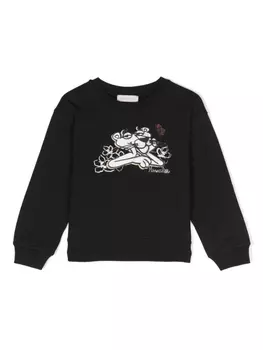 Monnalisa толстовка с вышивкой Pink Panther, черный