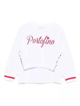 Monnalisa толстовка с вышивкой Portofino, белый