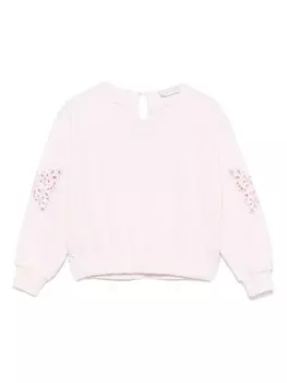 Monnalisa толстовка с вышивкой, розовый