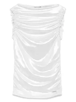 Monnalisa топ из ткани ламе, белый