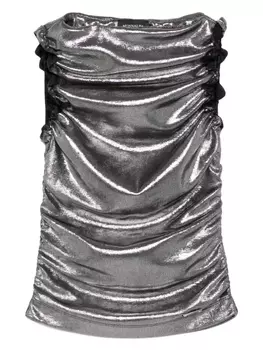 Monnalisa топ из ткани ламе, серебряный