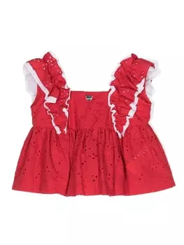 Monnalisa топ с английской вышивкой, красный