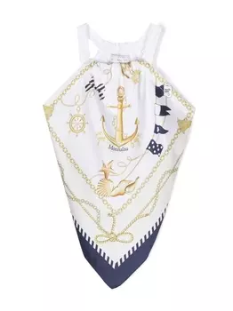 Monnalisa топ с логотипом, белый