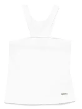 Monnalisa топ с логотипом, белый