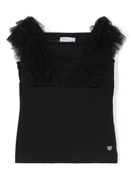 Monnalisa топ с логотипом, черный