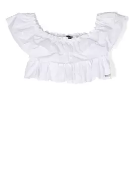 Monnalisa топ с оборками, белый
