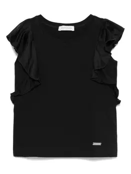 Monnalisa топ с оборками, черный