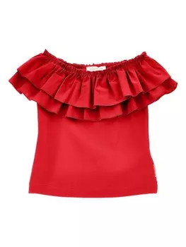 Monnalisa топ с оборками, красный