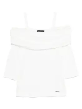 Monnalisa топ с подворотом, белый