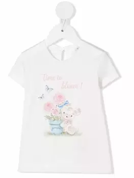 Monnalisa топ с принтом, белый