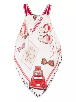 Monnalisa топ с принтом, белый