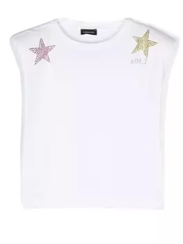 Monnalisa топ с заклепками, белый