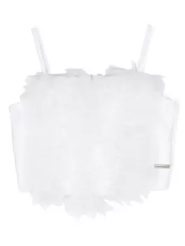 Monnalisa топ со вставками из тюля, белый