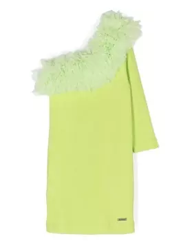 Monnalisa топ в рубчик на одно плечо, зеленый