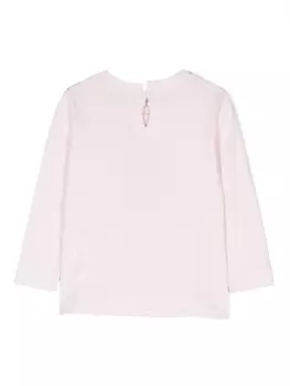 Monnalisa туника с длинными рукавами и принтом, розовый