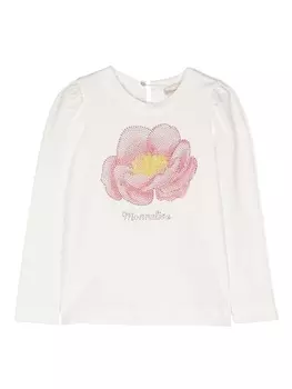 Monnalisa туника с кристаллами, белый