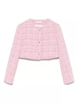 Monnalisa твидовая куртка, розовый