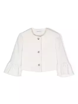 Monnalisa твидовый жакет на пуговицах, белый