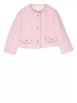 Monnalisa твидовый жакет, розовый