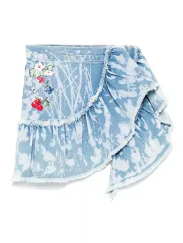 Monnalisa юбка мини с оборками, синий