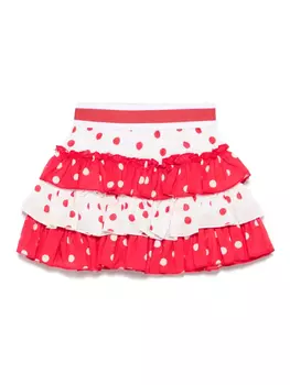 Monnalisa юбка мини в горох, белый