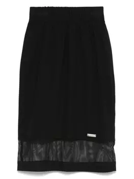 Monnalisa юбка с прозрачной отделкой, черный