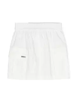Monnalisa юбка с завышенной талией и логотипом, белый