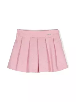 Monnalisa юбка со складками и стразами, розовый