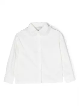 Monnalisa укороченная рубашка с воротником из тюля, белый