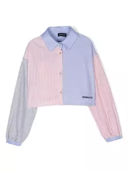 Monnalisa укороченная рубашка в технике пэчворк, красный