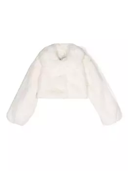 Monnalisa укороченная шуба из искусственного меха, белый