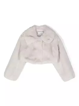 Monnalisa укороченная шуба из искусственного меха, серый