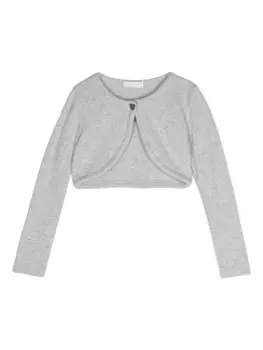 Monnalisa укороченный кардиган с подвеской, серый