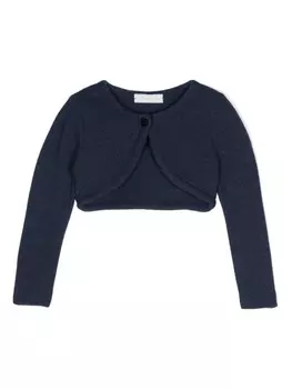 Monnalisa укороченный кардиган с подвеской, синий