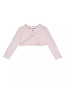 Monnalisa укороченный кардиган тонкой вязки, розовый