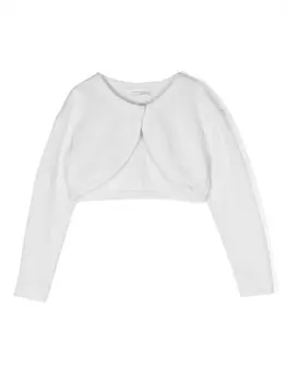 Monnalisa укороченный кардиган в рубчик, белый