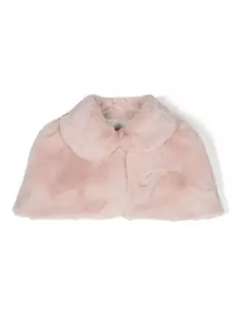 Monnalisa укороченный кейп из искусственного меха, розовый