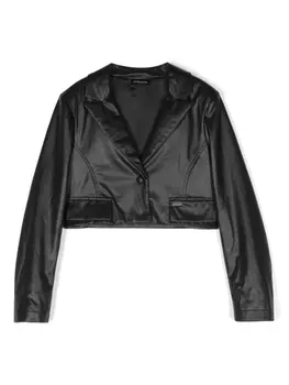 Monnalisa укороченный однобортный блейзер, черный