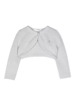 Monnalisa укороченный свитер с логотипом, серый