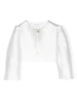 Monnalisa укороченный жакет с круглым вырезом, белый