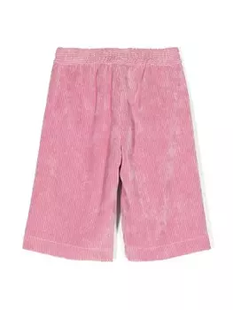 Monnalisa вельветовые брюки прямого кроя с логотипом, розовый