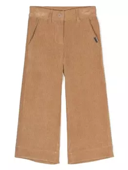 Monnalisa вельветовые брюки широкого кроя, коричневый