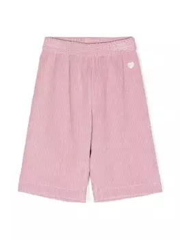 Monnalisa вельветовые брюки широкого кроя с логотипом, розовый